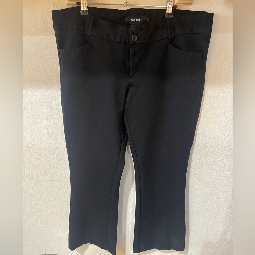 Torrid Black Studio Luxe Ponte Wide Leg Trouser Pant, size 20T